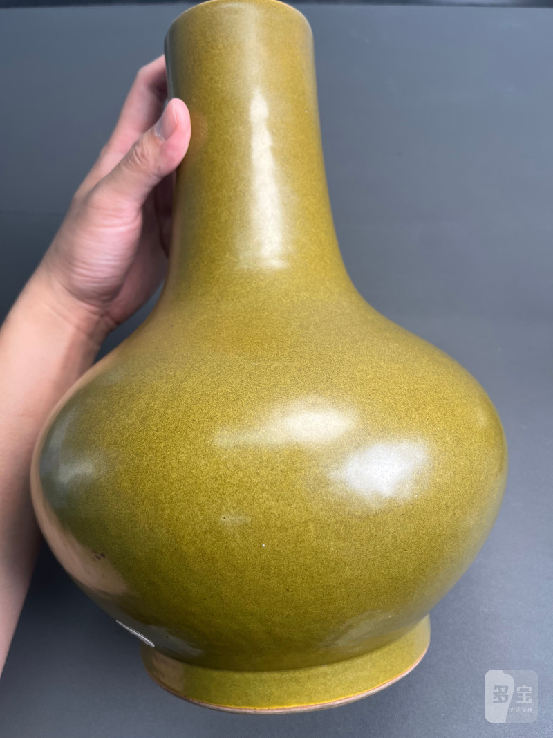清光绪  茶叶末釉荸荠瓶 - 图6